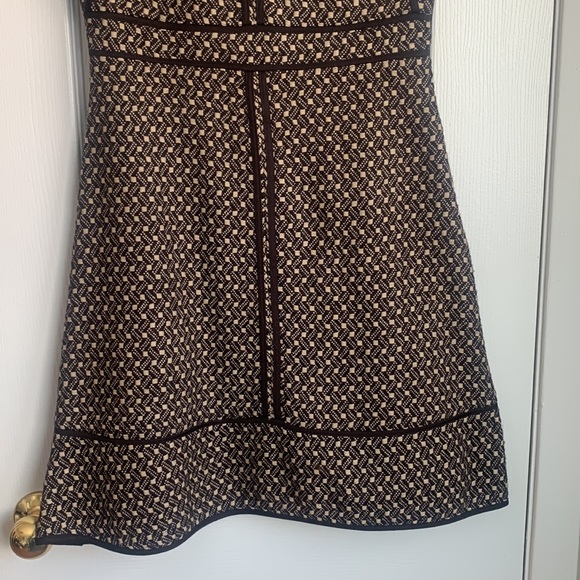 Sandra Angelozzi Brown/Cream Wool Blend A Line Dress - Picture 5 of 9